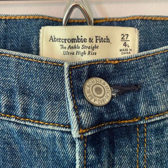 Abercrombie & Fitch Women size 4 / 27 Long Ankle Straight Ultra High Rise Jeans - Picture 2 of 12